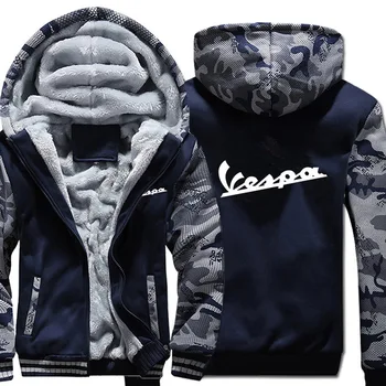 

For Vespa Hoodies Winter Camouflage Sleeve Jacket Men Fleece Unisex Casual Wool Liner Fleece Man Coat Sweatshirt Pullover