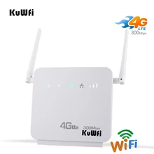 KuWFi разблокированный 300 Мбит/с Wifi роутеры 4G LTE CPE Мобильный маршрутизатор, два порта LAN Поддержка sim-карты и Европа/Азия/Ближний Восток/Африка