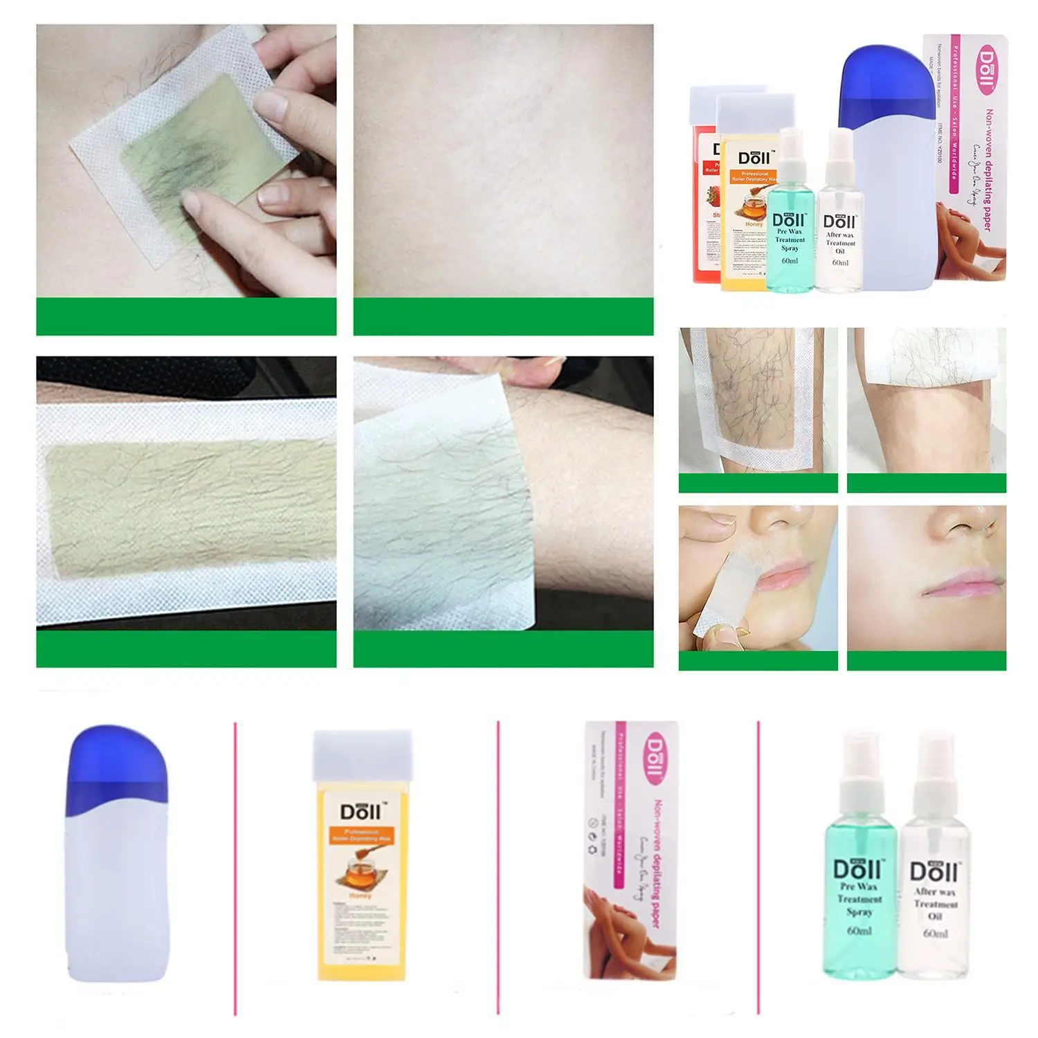 

Hair Removal Wax Care Set Care 220-240V Solution As pictures Hair 40W 50/60Hz Removal Paper 6pcs Set
