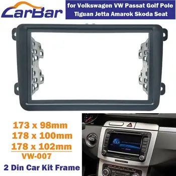 

CarBar Double 2 Din Car Radio Fascia for Volkswagen VW Passat Golf Pole Tiguan Jetta Amarok Skoda Seat Dashboard Frame Panel