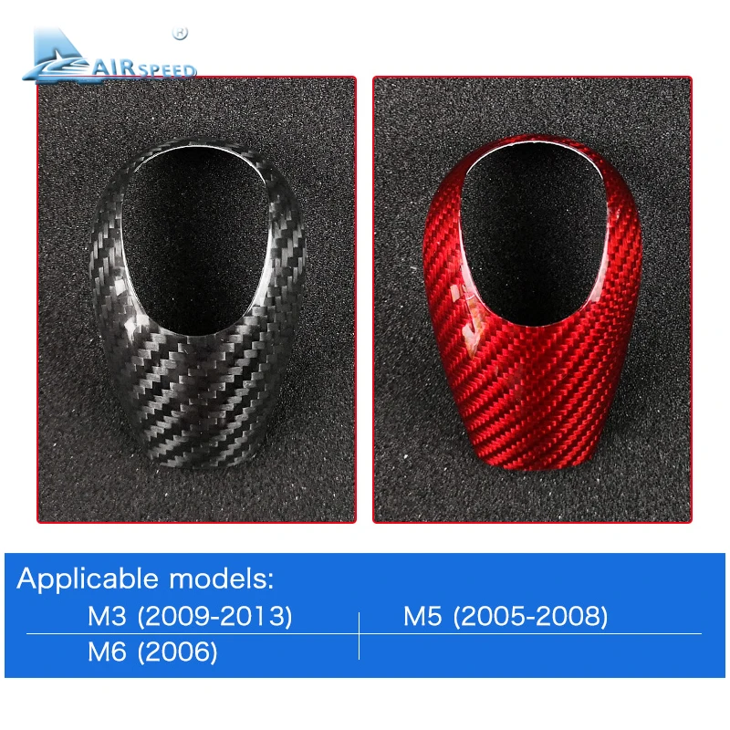 AIRSPEED for BMW M3 M5 M6 Carbon Fiber for BMW M3 M5 M6 Stickers Car Gear Shift Knob Cover Sticker Interior Trim Accessories