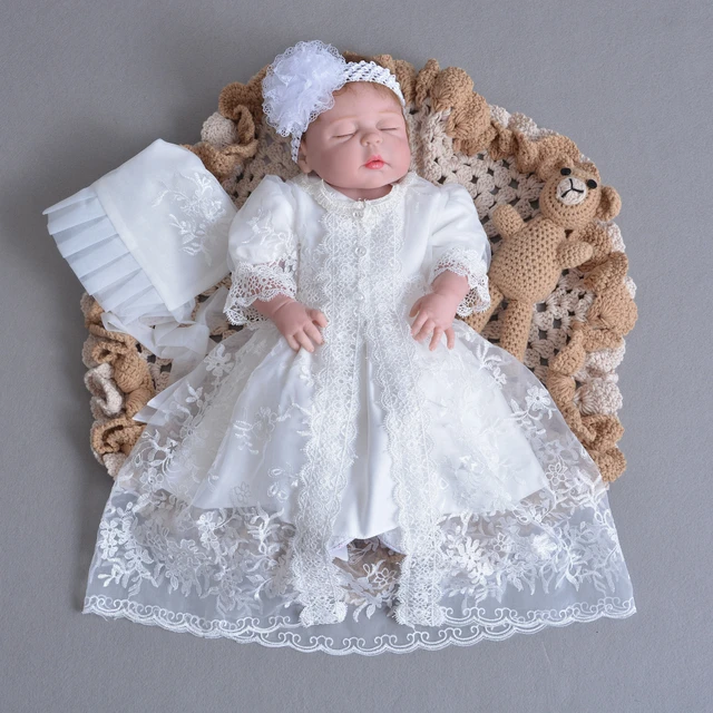 Top vestido batizado bebe meses Free Shipping