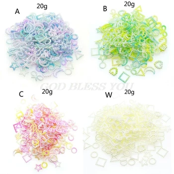 

20g Mixed Moon Star Resin Fillings ABS Pearl Bow Heart Flatback Resin Cabochons Shaker Pendants Molds Fillers Jewelry