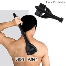 Черная бритва с двумя лезвиями для волос, триммер для ног, бритва с длинной ручкой для удаления волос 26*12*10 см, для мужчин