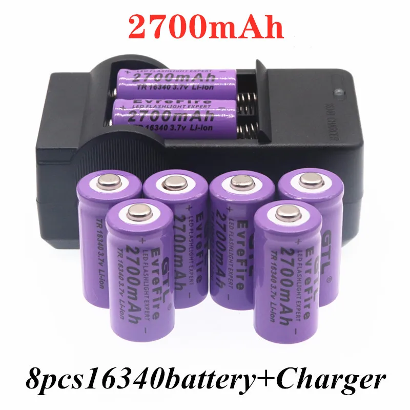 2021 New original 16340 Battery CR123A 16340 Battery 2700mAh 3.7V Li