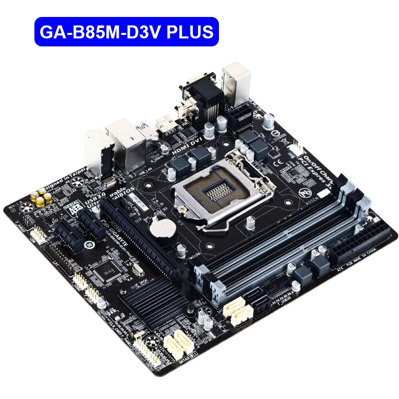 GIGABYTE GA-B85M-D3V Plus с процессором i5 4460 настольная материнская плата B85 Socket LGA 1150 DDR3 32G Оригинальная Отремонтированная материнская плата
