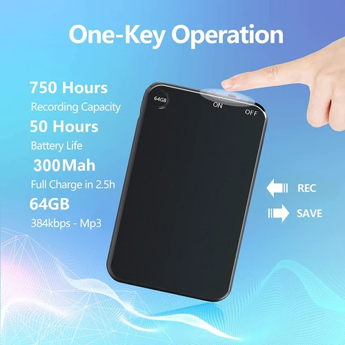 Vandlion V15 300mAh USB 플래시 32G 64G 128GB 디지털 음성 활성화 녹음기 50H 연속 딕타폰 오디오 녹음 장치 3