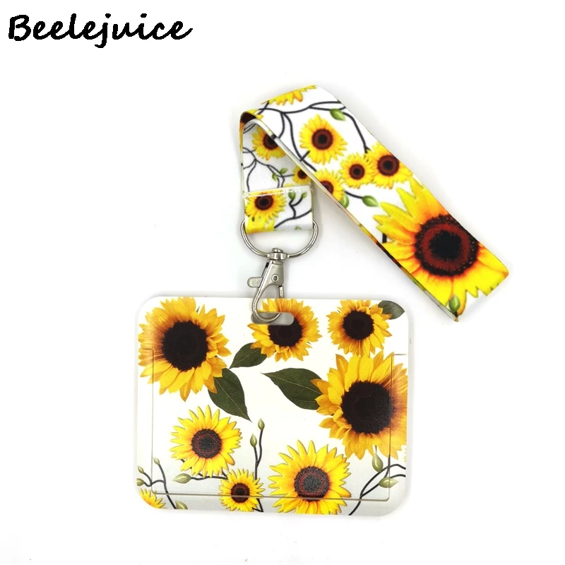 thumbnail image 1 of Sunflowers Flowers Horizontal ID Card Students Work Name card Holder Pass Gym Badge Kids Holder Jewelry Accessories Decorations, 1 of 5