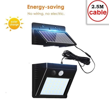 

30 COB LED Solar Powered PIR Motion Sensor Wall lamp Human Body Infrared Light Outdoor Waterproof Home Garden Security Lights in