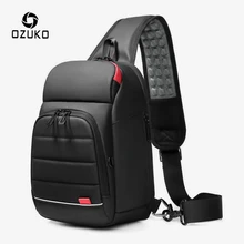 OZUKO, многофункциональная, водонепроницаемая, нагрудная сумка, мужская, зарядка через usb, сумки-мессенджеры, мужская сумка на плечо, мужская, короткая, для путешествий, сумка через плечо