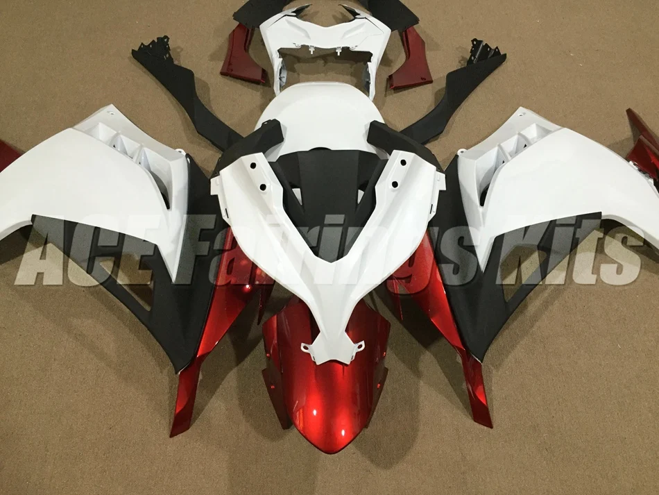 ABS обтекатель комплект для Kawasaki Ninja300 EX300 300R 2013 13 14 15 16 обтекатели впрыска+ крышка бака красный белый