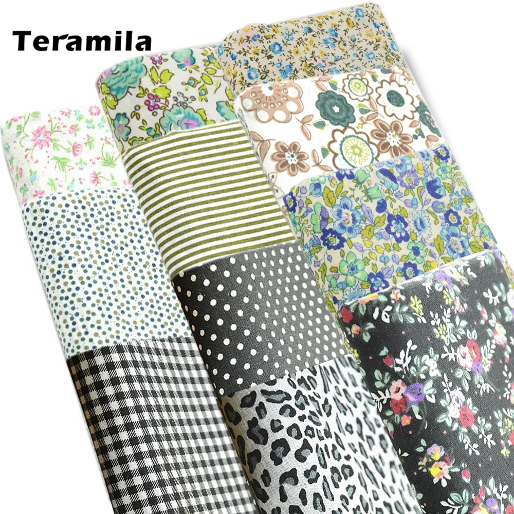 Teramila 9 шт. 50 см X 50 см швейная печатная ткань для рукоделия куклы Telas лоскутное Algodon ткань хлопок ткань ручной работы