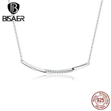 Смайл ожерелье для женщин 925 серебро Смайл бар ожерелье s для женщин кубический циркон Роскошные серебряные ювелирные изделия EFN130