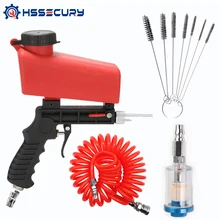 Jateamento pneumático pistola de jateamento de areia ajustável 90psi máquina portátil gravidade pequeno handheld pneumático jateamento conjunto arma