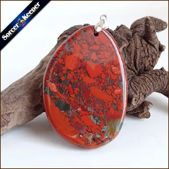 

Collares New Pendant Necklace Natural Crystal Stone Bloodstone Beads Agates Necklace & Pendants Fashion Bijoux Women WS808