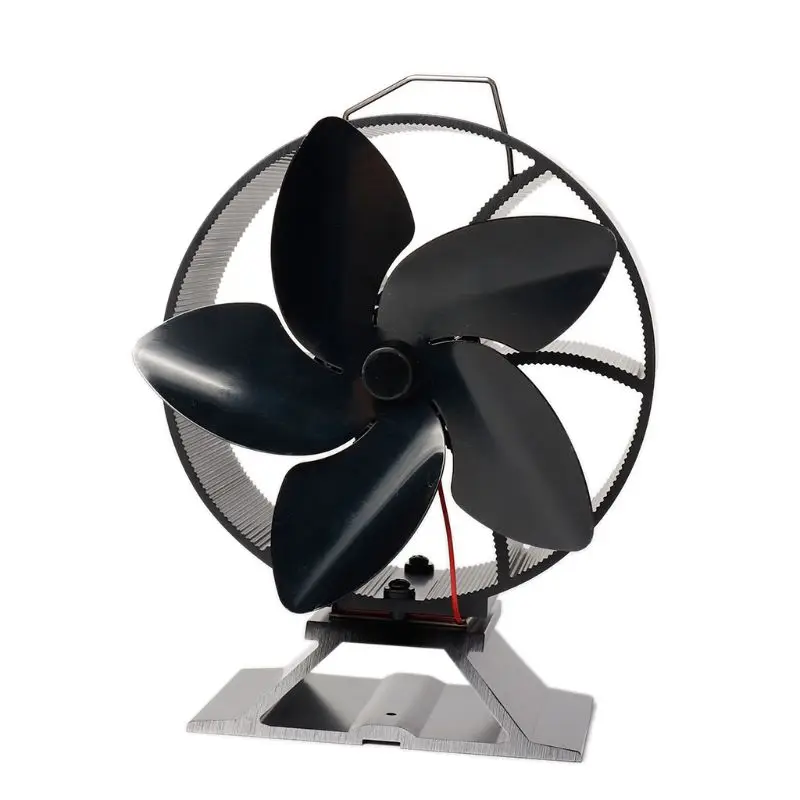 

5 Blade Heat Powered Wood Stove Fan Log Burner Fireplace Silent Quiet Eco Friend