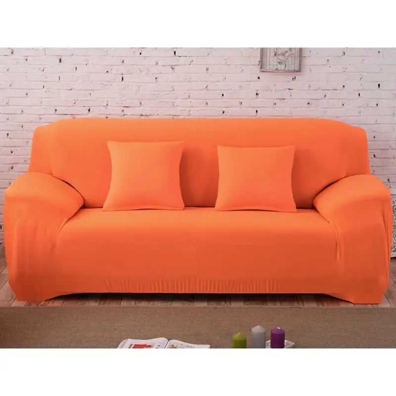 Orange Покрывало из спандекса для дивана однотонные Цвет эластичный европейских и американских полиэстер угловой диван покрывало для дивана стоматологическое кресло крышка протектор Гостиная 1/2/3/4 местный - Цвет: Orange