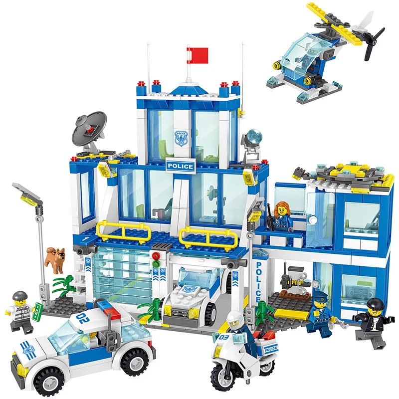 

Mindy C017 City SWAT Bank Robbers Young STUDENT'S DIY Small Particles Inserted Building Blocks Parent And Child Interactive Toy