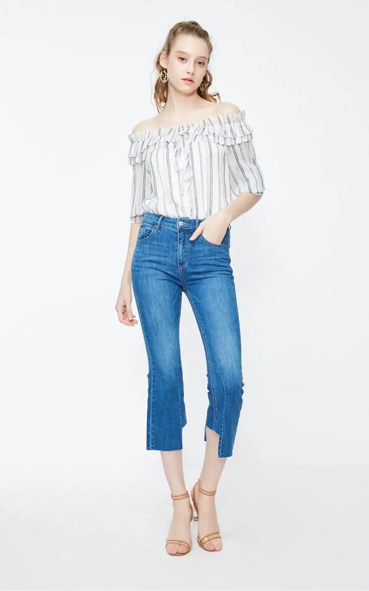 Vero Moda женские джинсы капри с высокой посадкой и необработанными краями | 31926I505