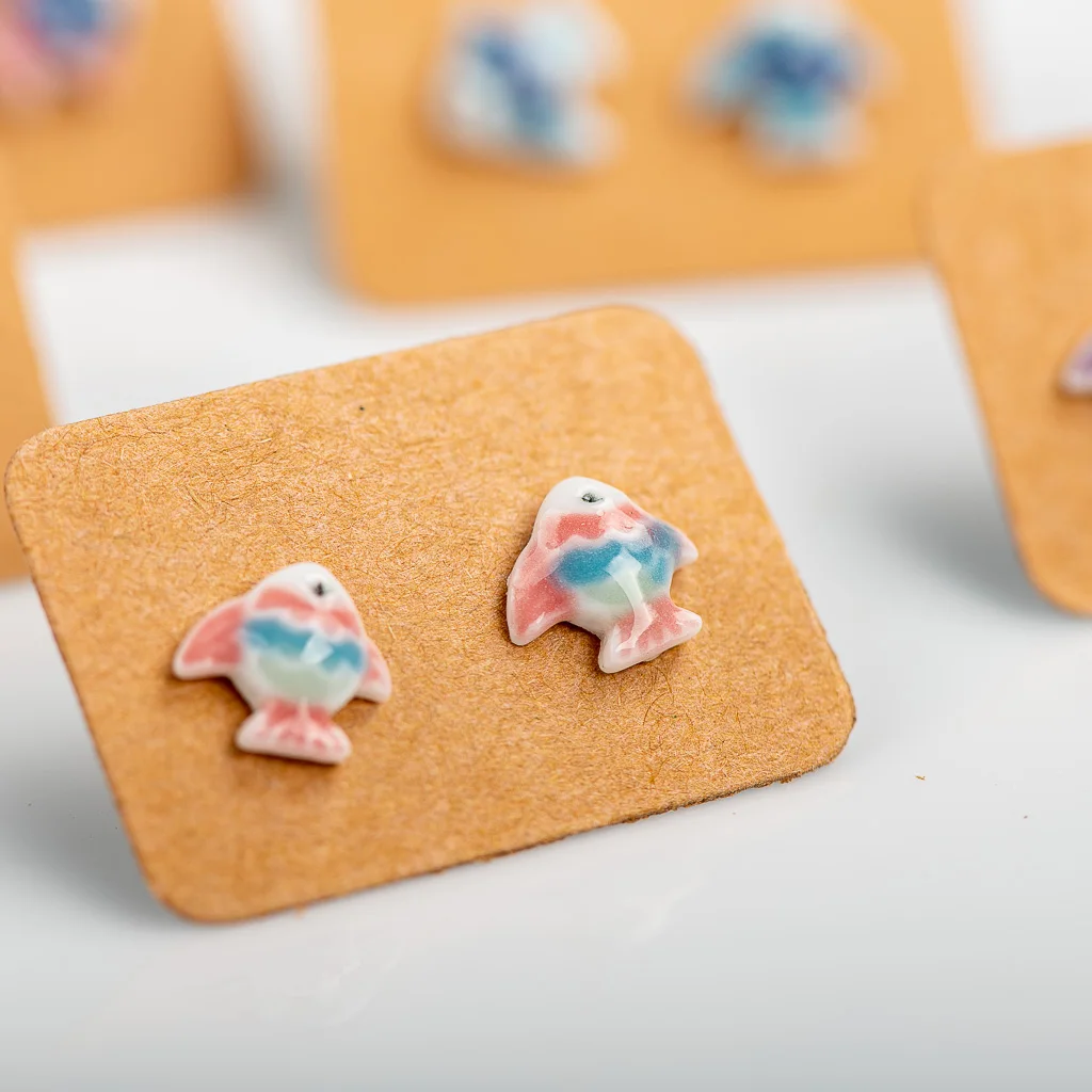 Porcelain Multicolor Ceramic Earrings Anti-allergic Cartoon cute little animal jewelry #LY531 Набор бижутерия для женщин