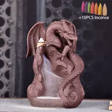 10 шт. ладан+ керамический обратный поток горелки курильница домашний декор дракон ладан держатель горелки домашний офис Чайный дом украшения подарки