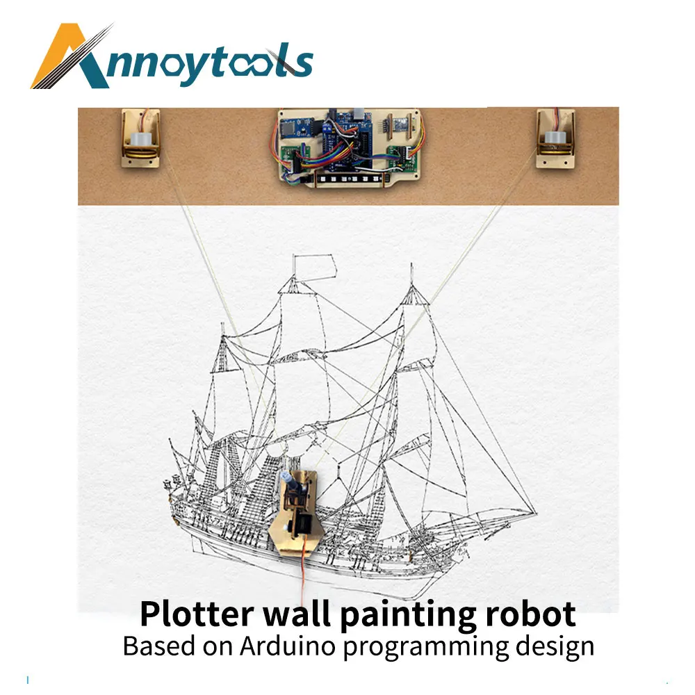 Drawing-Wall-Painting-Robot-Arduino-Maker-Project-Kit-with-Cable ...