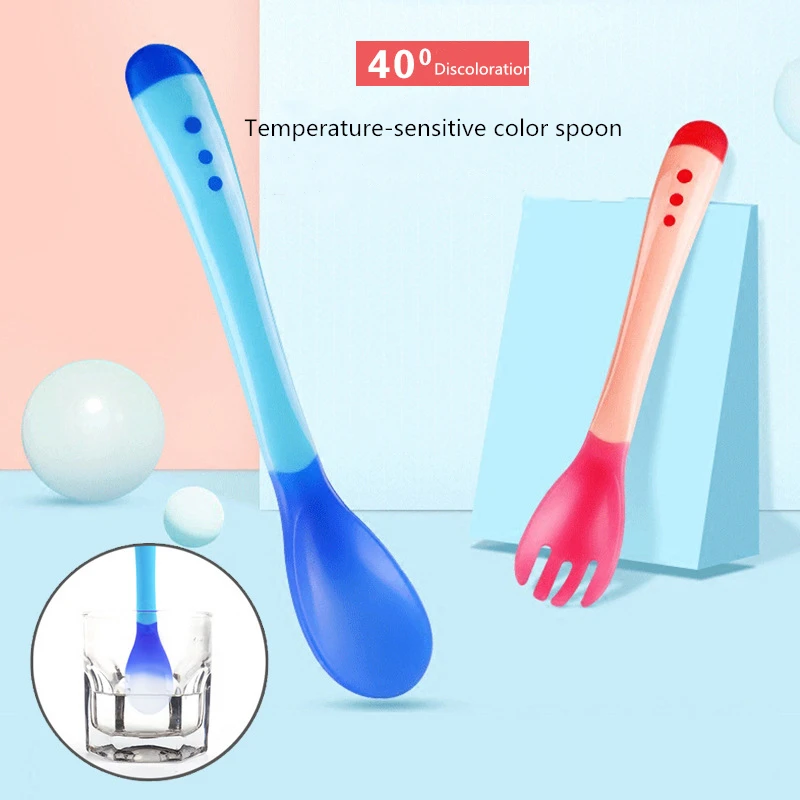 Ложка для кормления детей чувствительная к температурам цветная новорожденных