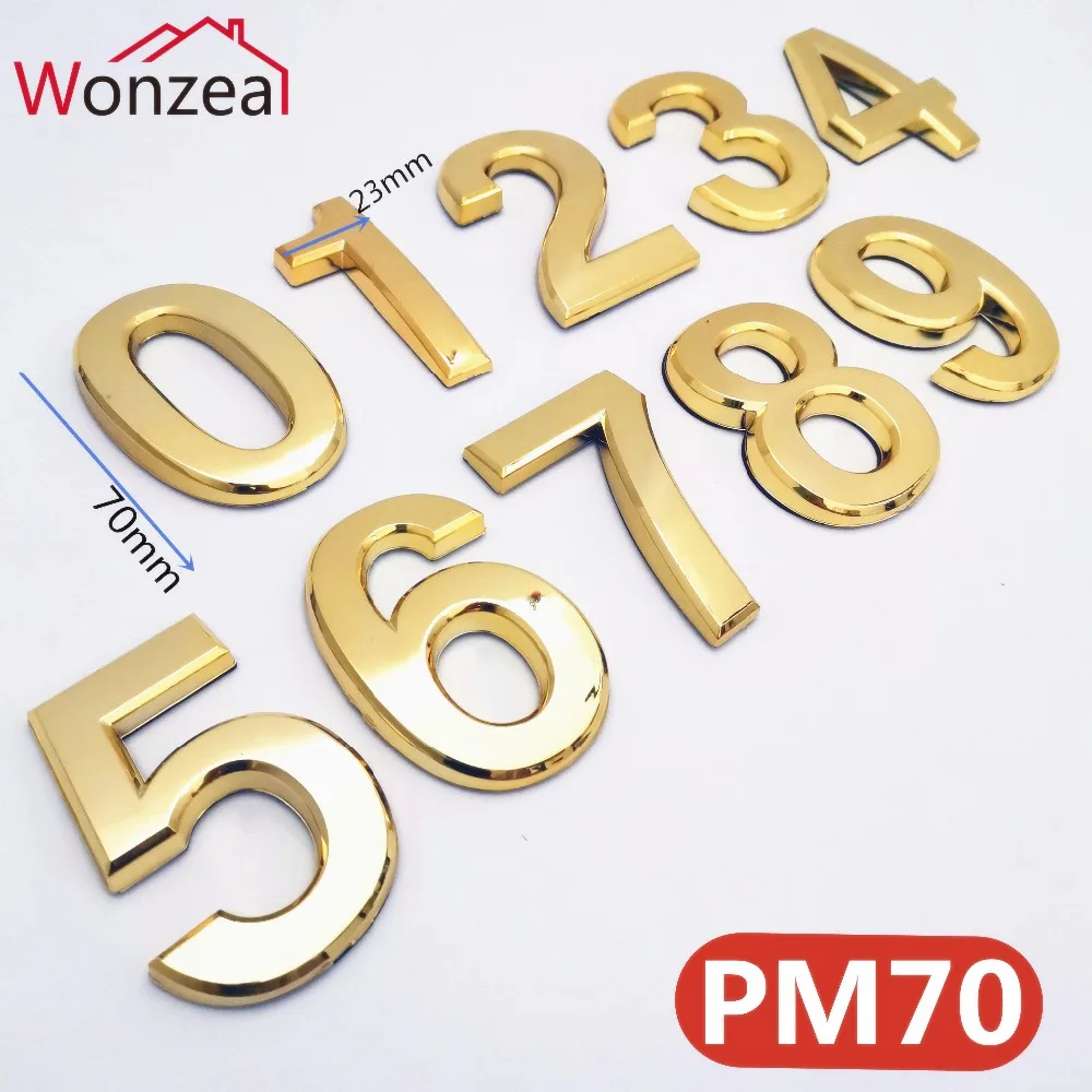 PM70胖型塑料门牌4色=混合图+金色