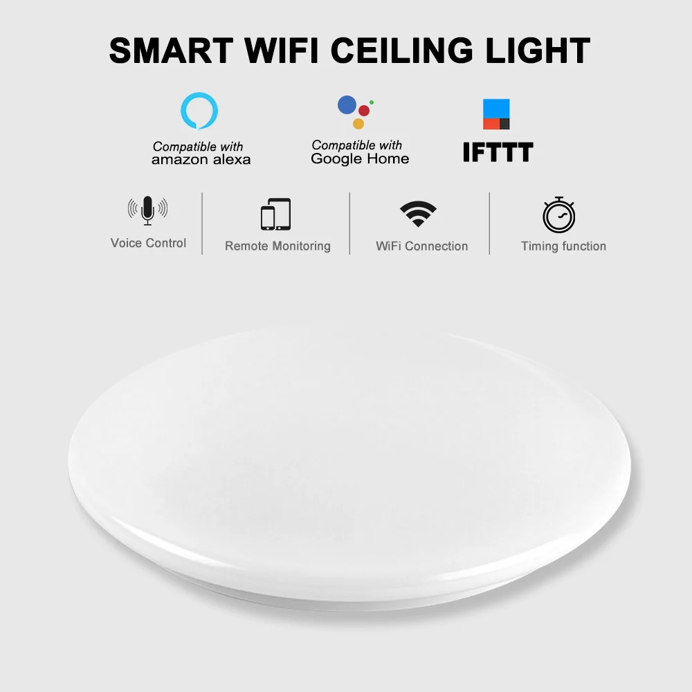 Умный wifi потолочный светильник 48 Вт Диммируемые светодиоды приложение дистанционное управление Функция синхронизации плавная регулировка светильник ing