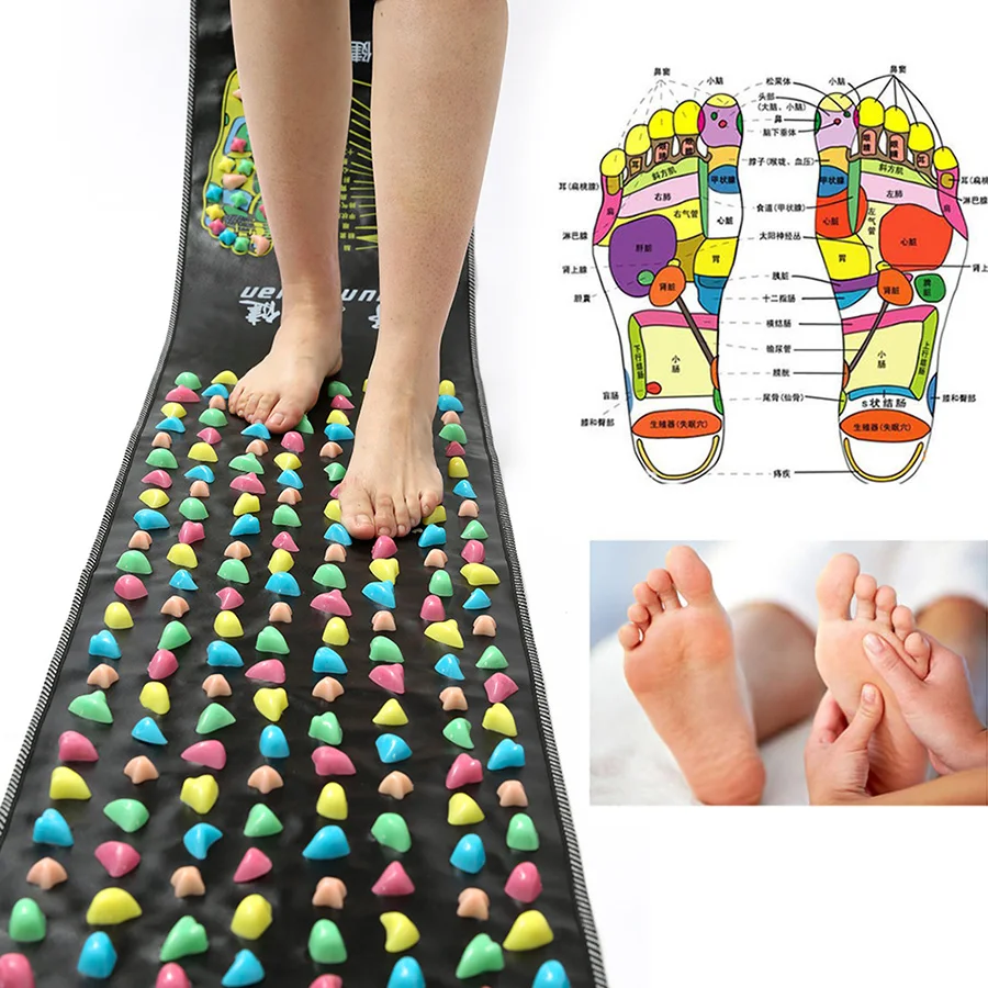 

Reflexology Walk Stone Foot Massager Pad Pain Relieve Walk Massager Blood Circulation Shiatsu Mat Acupressure Massageador 170cm