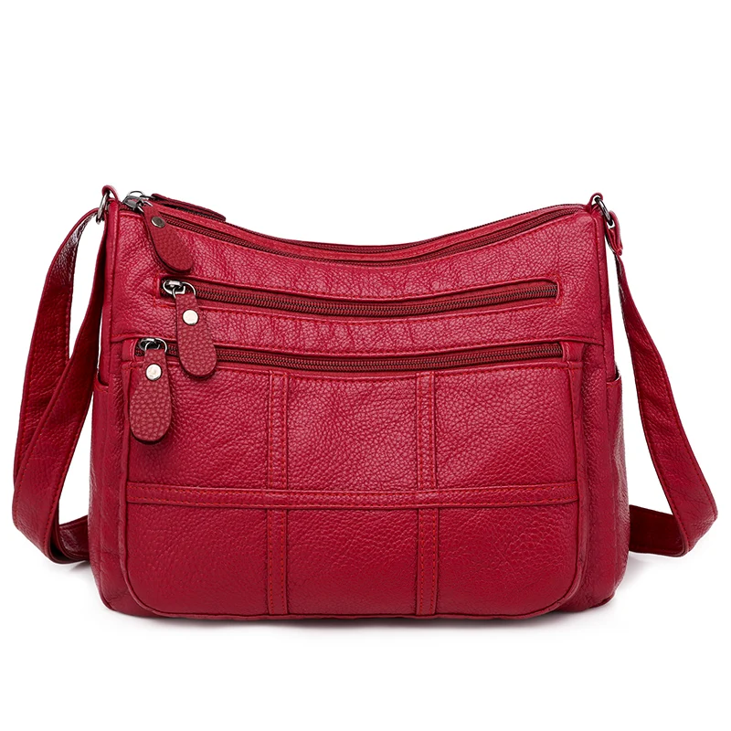 Womens Crossbody Bag Luxury Handbags Purse Female Casual Handbags Multilayer PU Soft Leather Bag Women Shoulder Bags