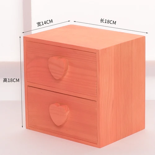 Креативный деревянный ящик для хранения современный домашний Настольный косметический офисный шкафчик для хранения организации декоративные аксессуары - Цвет: pink 2