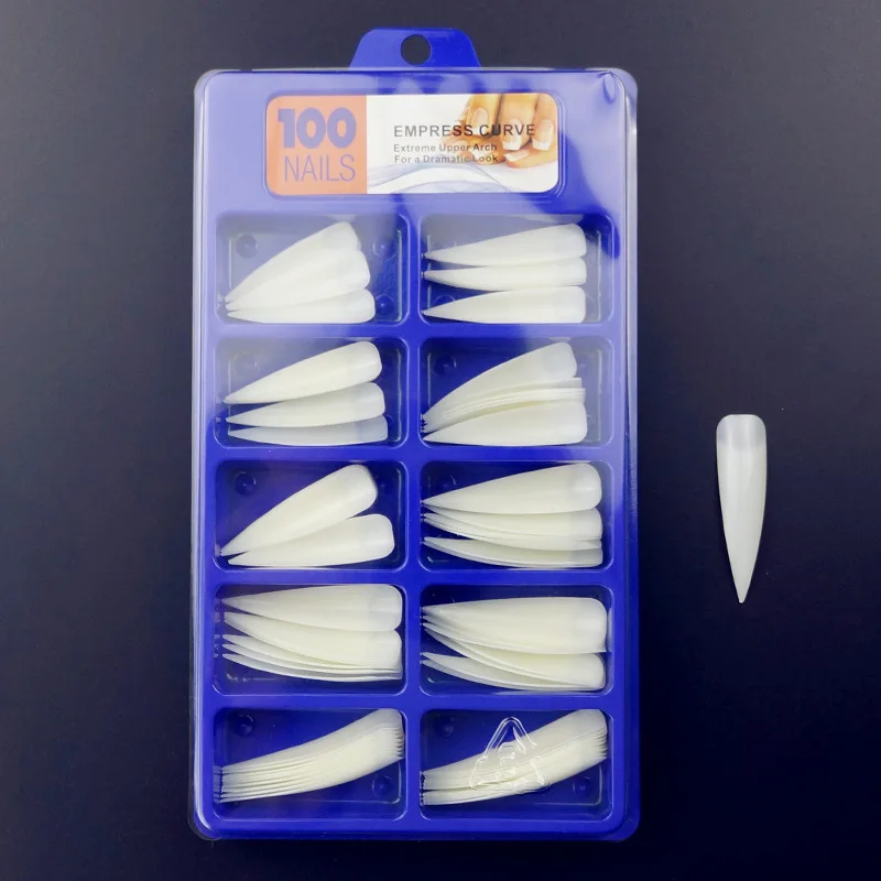 

100pcs/box Nail False Tip Fake Clear/Natural/White Long Stiletto Design Half-Cover False Tip Faux Nails For Nail Manicure Salon