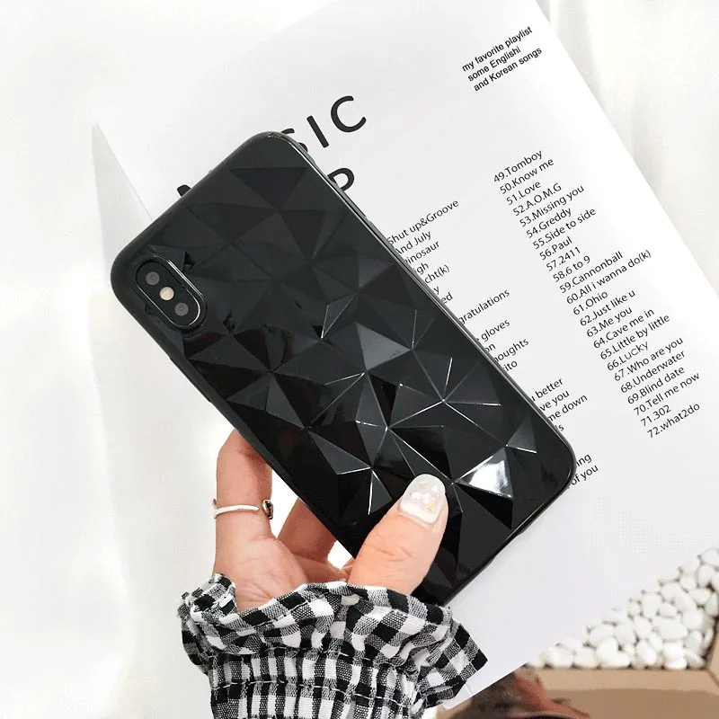 3D алмаз силиконовый чехол для Xiaomi mi CC9 CC9E A3 Lite 9T 9 SE 8 A2 A1 играть мягкий чехол для спортивной камеры Xiao mi Red mi Note 8 7 6 Pro 7A 6A K20 - Цвет: Black
