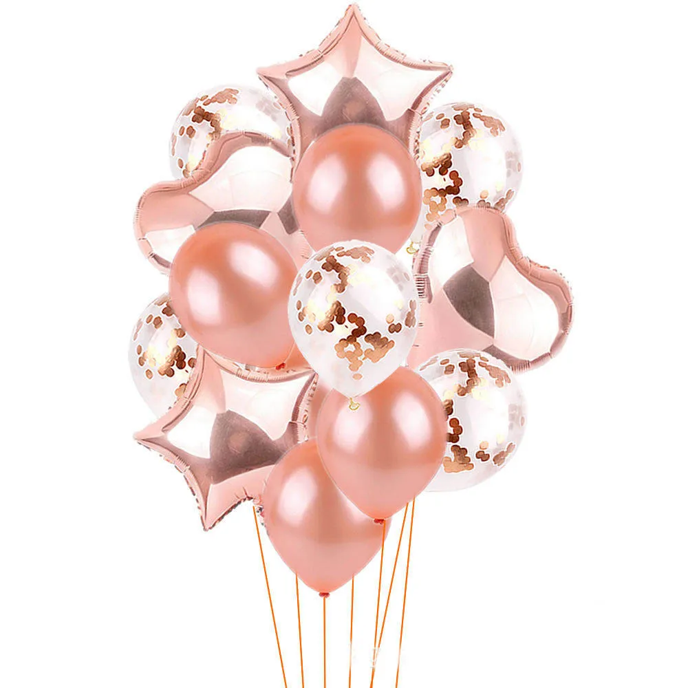 14 шт./компл. микс конфетти алюминиевая фольга надувной воздушный шар