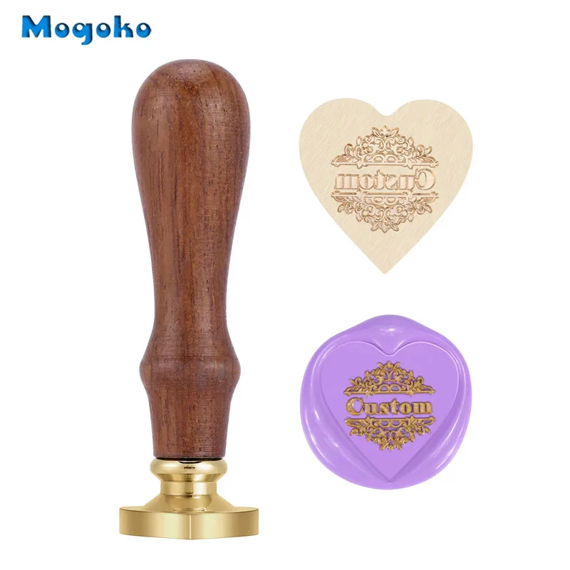 

Mogoko штампы с персонализированным логотипом с надписями на заказ алфавит с гравировкой в винтажном стиле ретро латунь медь сердце воск печать штамп свадьба день рождения