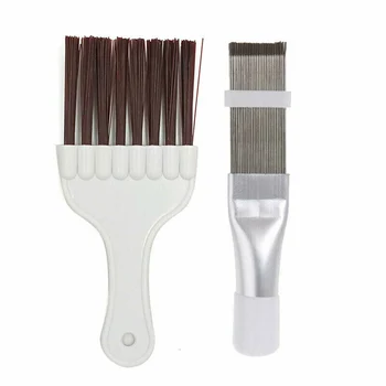 

2pcs Air Conditioner Fin Straightener Comb Cleaning Brush Condenser Radiator Tool Accessories
