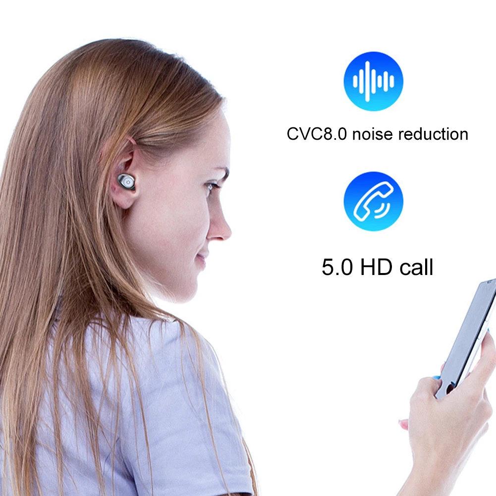 Держатель Телефона Bluetooth 5,0 Беспроводной наушники для спорта на открытом воздухе с зарядный Чехол цифровой наушники-вкладыши для путешествий светодиодный Мощность Дисплей Водонепроницаемый