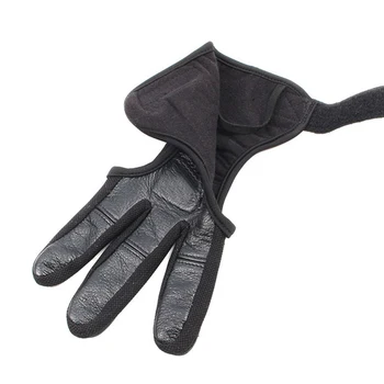 

1pc Archery Glove Bow Hunting Genuine Leather Safety Wearproof Tab Guard Thickened Accessory Anti-slip 3 Finger Gear Protective