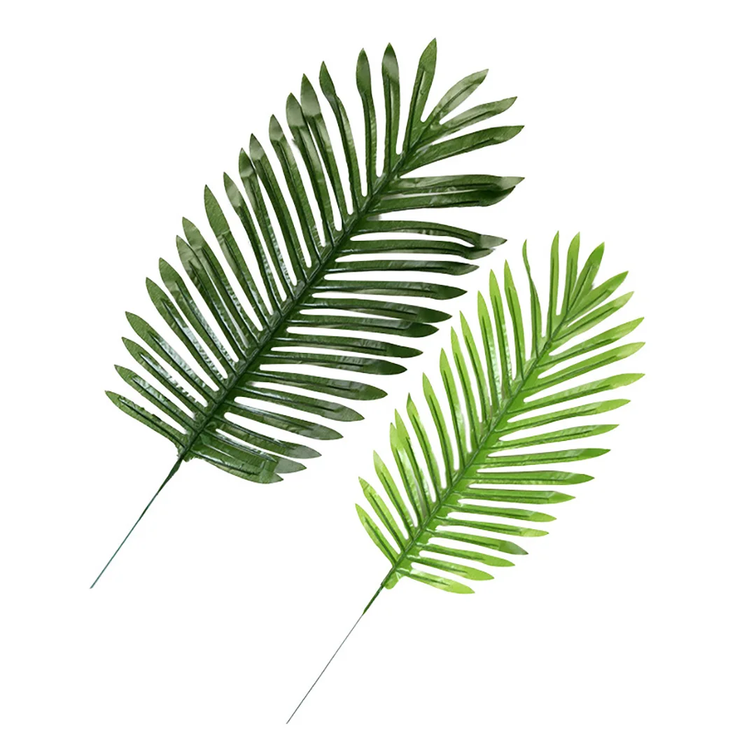 6pcs Artificial Palm Leaves Fake Plastic Leaves Plants Fake Palm Tree