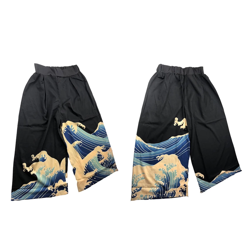 Unisex Woman Japanese Harajuku Kimono Haori Thin Sunscreen Coat Cardigan Ukiyo Man Wide Leg Pants Leisure Loose Harem Trousers