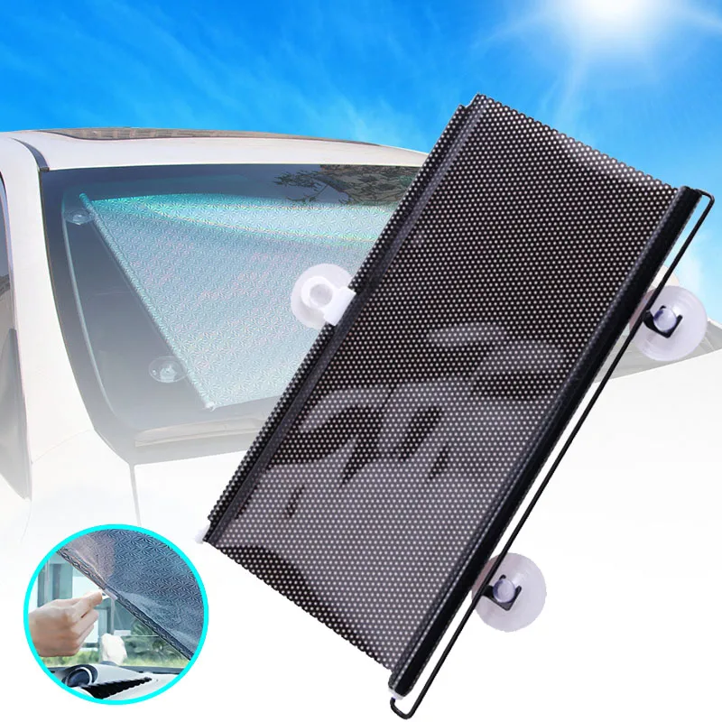 

Spot Automatic Retractable Car Sun Shade Foldable Windshield Sunshade Protector Cover Curtain Anti-UV Window Shade Car Stylin