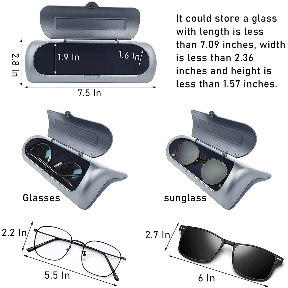 For Tesla Model 3 Model Y Dashboard Screen Sunglasses Hidden Holder Silver Eyeglass Cases Screen Sunglasses Storage Box