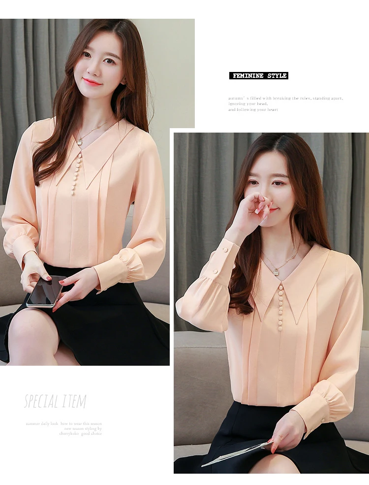 Moda mulheres Топы Blusas Топы Blusas рубашки Banca рубашки новые блузки шифоновые mulheres camisa манга longa 713B3