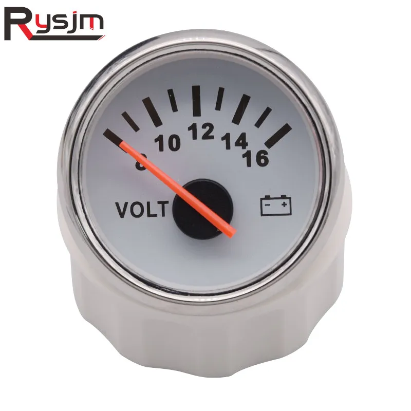 52mm Volt Meter Gauge 8 16 Volts Waterproof LCD Display Voltmeter fit