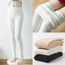 Chinlon/зимние стильные детские леггинсы для девочек телесный цвет; светильник с начесом и толстым рисунком; белые колготки для танцев