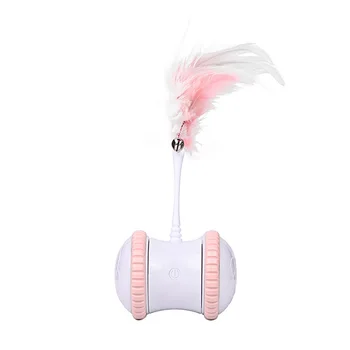 

Electric Robotic Cat Toys With Feathers Automatic Steering Rotating USB Charging for Cat Kitten Pet Products TB Sale