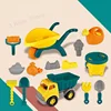 Children Beach Toys Baby Beach Game Toy Kit Sand Box Sand Table Sand Bucket Set Summer Toys for Beach Play Sand Water Play Cart 2