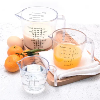 

150/300/600ml High Quality Plastic Measuring Cup Clear Scale Show Transparent Mug Pour Spout 3sizes Measuring Device 1Pcs