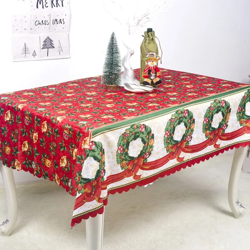 Poinsettia Рождественская Цветочная расшитая Скатерть прямоугольная Декоративная скатерть праздничное мероприятие украшения